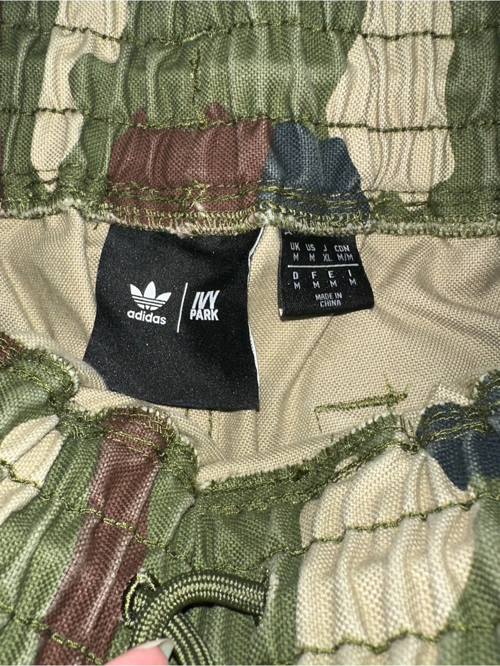 adidas Ivy Park Camo Cargo Pants with Orange Trim - Picture 11 of 16